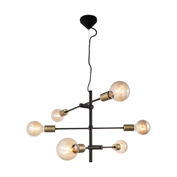 Nordlux Colgante De Luz Josefine Metal Negro | IP20 - Apta para 6x E27