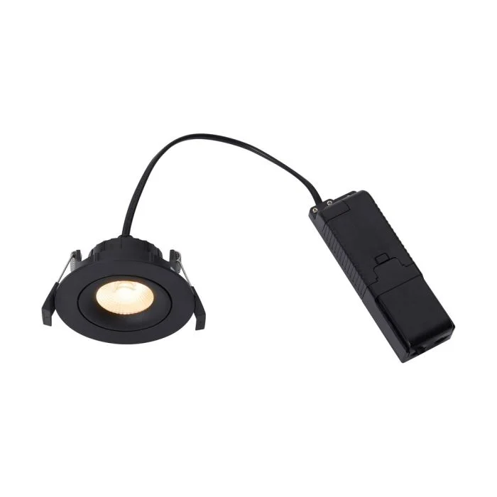 Nordlux Downlight Aliki Aluminium Negro 8W 580lm 38D - 927 | 96mm - IP44 - Mejor Reproducción De Color - Regulable