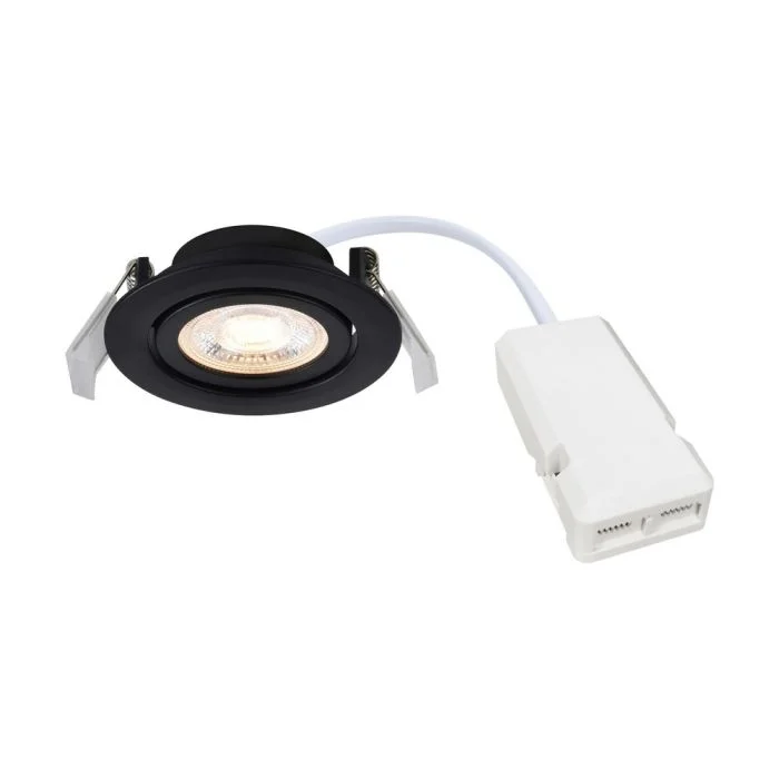 Nordlux Downlight Monolo Negro 4.8W 450lm 36D - 830 Luz Cálida | 82mm - IP20 - 3 Pasos Regulable