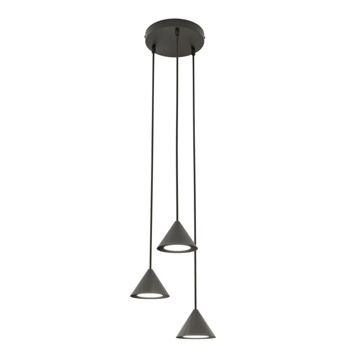 Emibig Colgante De Luz Elit Acero Negro | Apta para 3x GX53 - Max 10W
