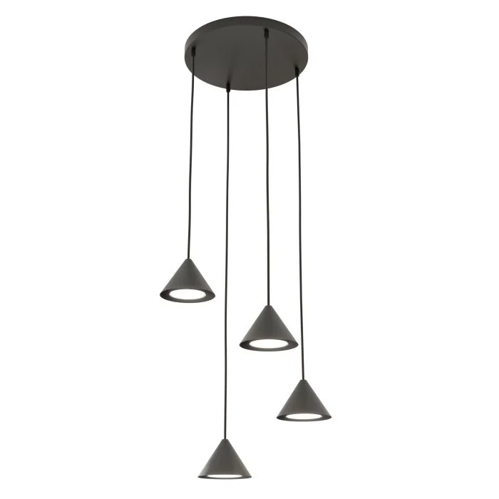 Emibig Colgante De Luz Elit Acero Negro | Apta para 4x GX53 - Max 10W