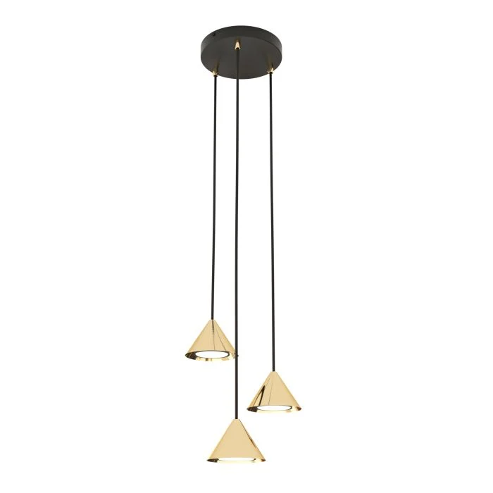 Emibig Colgante De Luz Elit Acero Oro | Apta para 3x GX53 - Max 10W