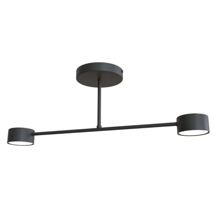 Emibig Luz de techo Halo Acero Negro | Apta para 2x GX53 - Max 8W