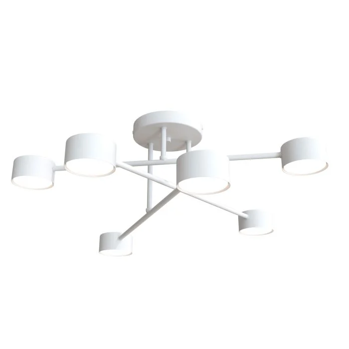 Emibig Luz de techo Halo Acero Blanco | Apta para 6x GX53 - Max 8W