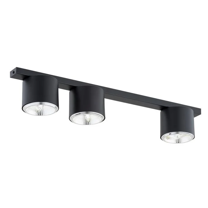 Emibig Luz de techo Nano Acero Negro | Apta para 3x GU10 (AR111) - Max 12W