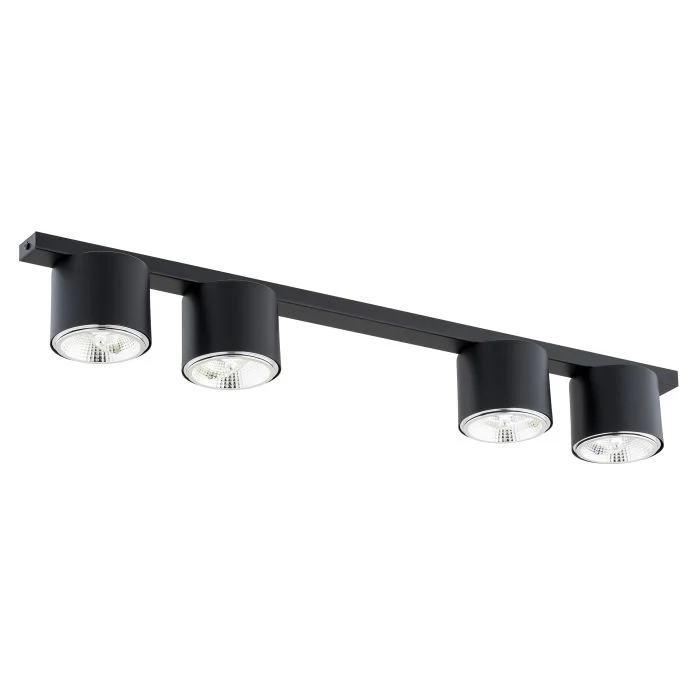 Emibig Luz de techo Nano Acero Negro | Apta para 4x GU10 (AR111) - Max 12W