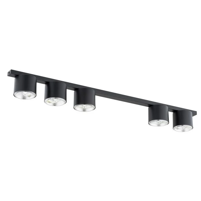 Emibig Luz de techo Nano Acero Negro | Apta para 5x GU10 (AR111) - Max 12W