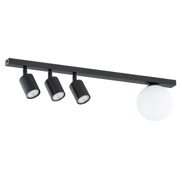 Emibig Luz de techo Baster Acero Negro | Apta para 3x GU10 - Max 8W, 1x E14 - Max 10W