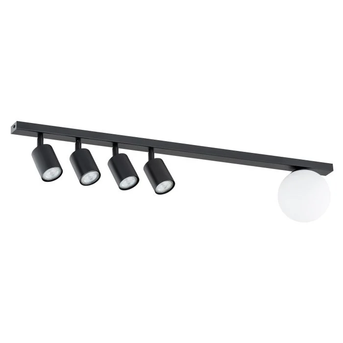 Emibig Luz de techo Baster Acero Negro | Apta para 4x GU10 - Max 8W, 1x E14 - Max 10W