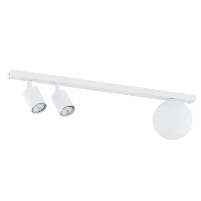 Emibig Luz de techo Baster Acero Blanco | Apta para 2x GU10 - Max 8W, 1x E14 - Max 10W