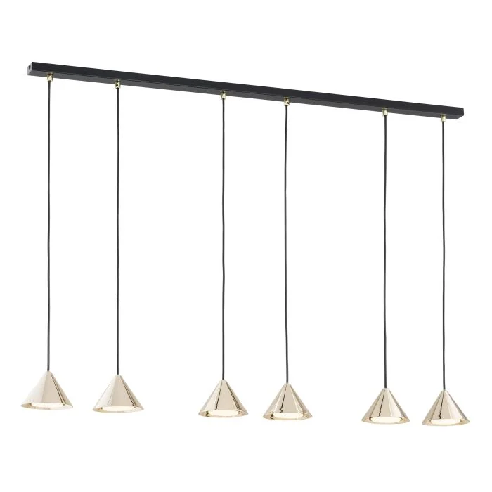 Emibig Colgante De Luz Elit Acero Negro | Apta para 6x GX53 - Max 12W
