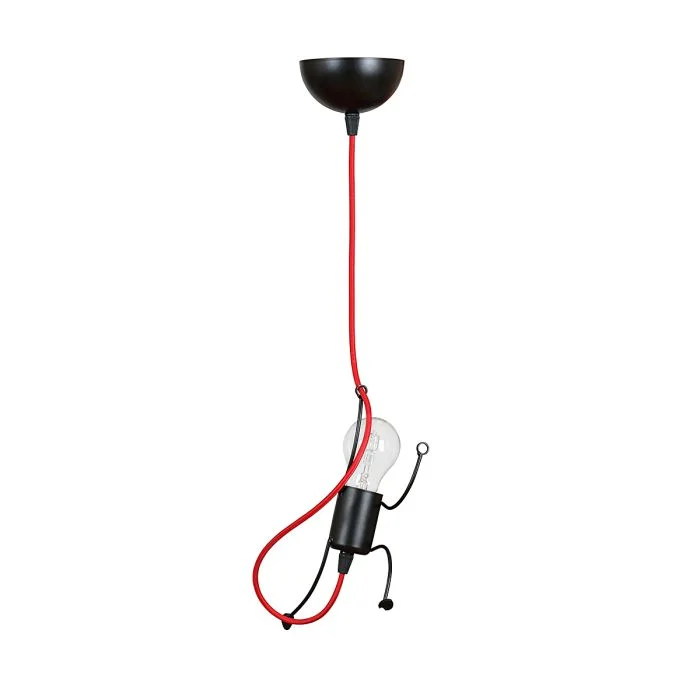 Emibig Colgante De Luz Bobi Acero Negro | Apta para 1x E27 - Max 15W