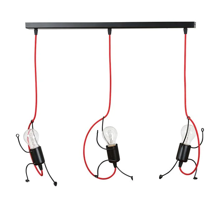 Emibig Colgante De Luz Bobi Acero Negro | Apta para 3x E27 - Max 15W