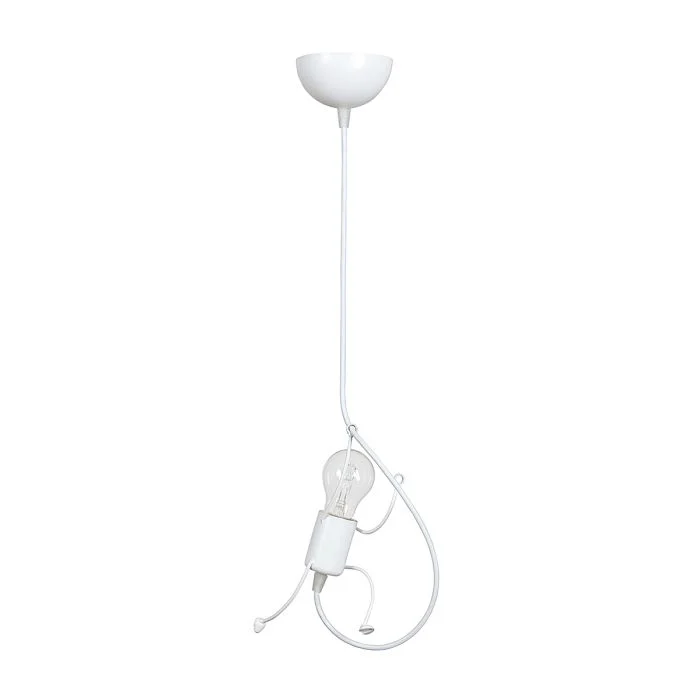 Emibig Colgante De Luz Bobi Acero Blanco | Apta para 1x E27 - Max 15W