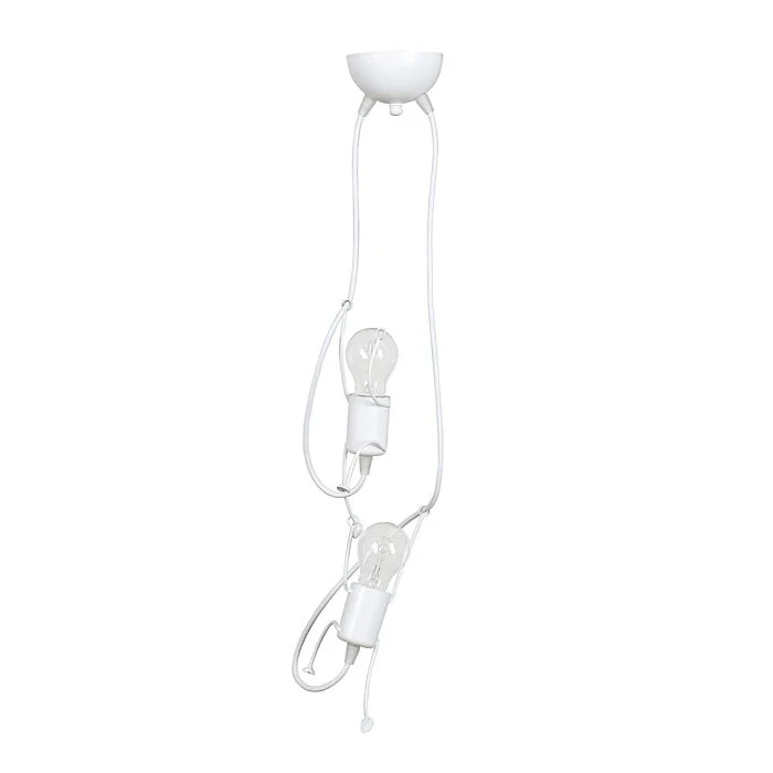 Emibig Colgante De Luz Bobi Acero Blanco | Apta para 2x E27 - Max 15W