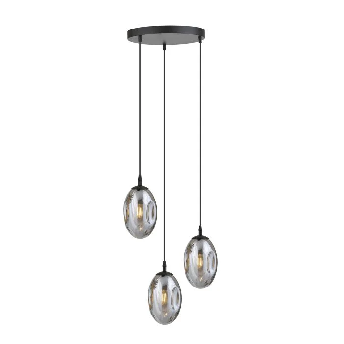 Emibig Colgante De Luz Astral Acero Negro | Apta para 3x E14 - Max 10W