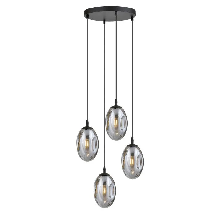 Emibig Colgante De Luz Astral Acero Negro | Apta para 4x E14 - Max 10W