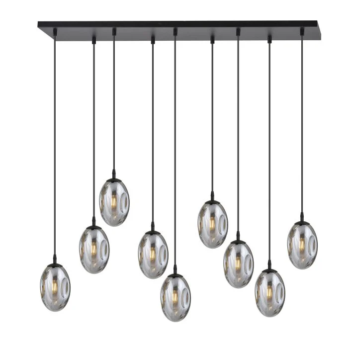 Emibig Colgante De Luz Astral Acero Negro | Apta para 9x E14 - Max 10W