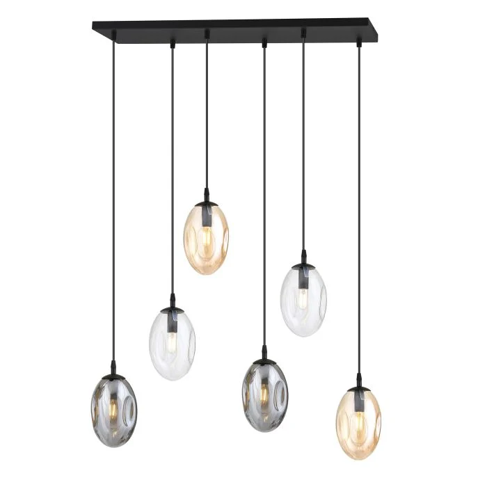 Emibig Luz de techo Astral Acero Negro | Apta para 6x E14 - Max 10W
