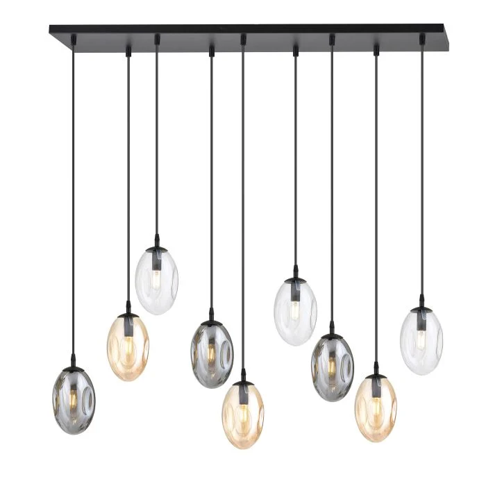 Emibig Luz de techo Astral Acero Negro | Apta para 9x E14 - Max 10W