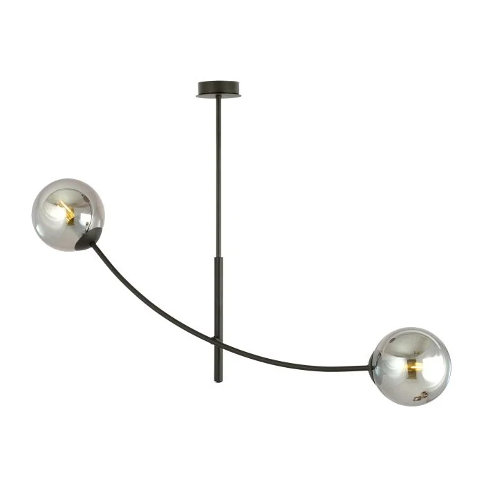 Emibig Luz de techo Hunter Acero Negro | Apta para 2x E14 - Max 10W