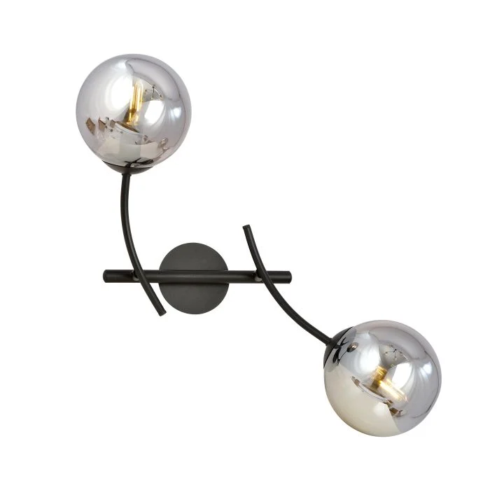 Emibig Luz De Pared Hunter Acero Negro | Apta para 2x E14 - Max 10W