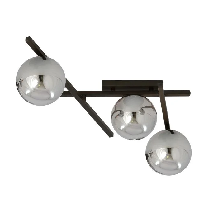 Emibig Luz de techo Smart Acero Negro | Apta para 3x E14 - Max 10W