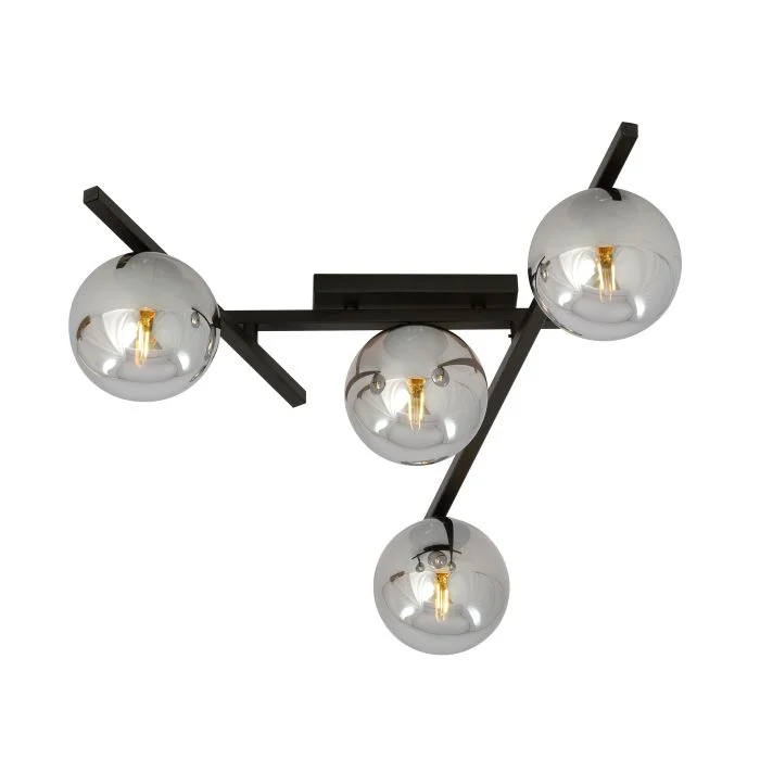 Emibig Luz de techo Smart Acero Negro | Apta para 4x E14 - Max 10W