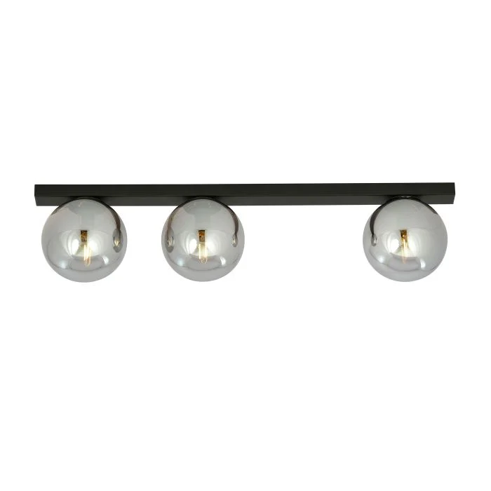 Emibig Luz de techo Fit Acero Negro | Apta para 3x E14 - Max 10W