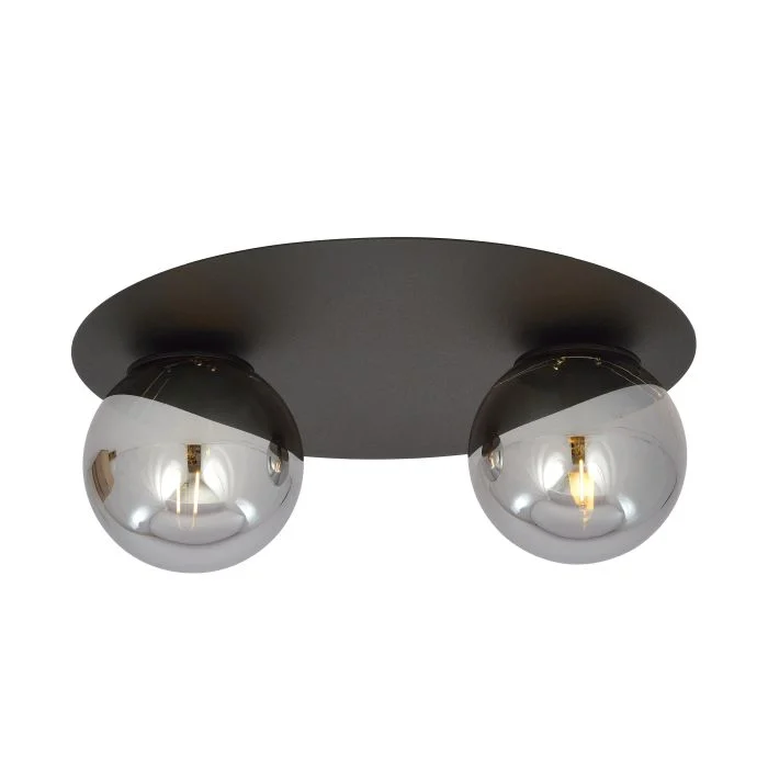 Emibig Luz de techo Solar Acero Negro | Apta para 2x E14 - Max 10W