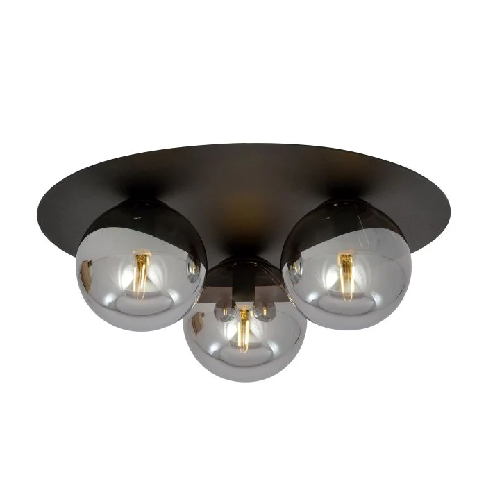 Emibig Luz de techo Solar Acero Negro | Apta para 3x E14 - Max 10W