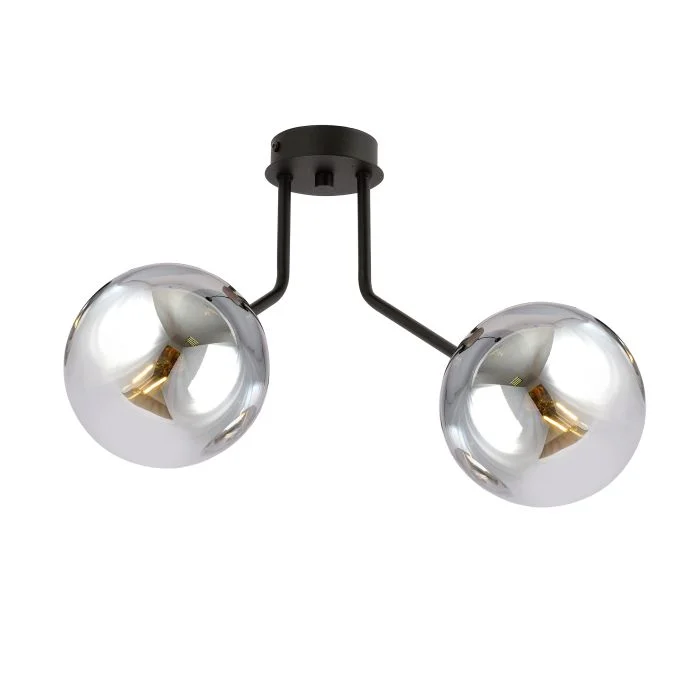 Emibig Luz de techo Nova Acero Negro | Apta para 2x E14 - Max 10W