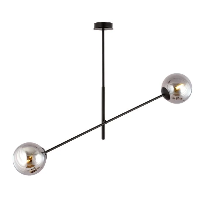 Emibig Colgante De Luz Lineal Acero Negro | Apta para 2x E14 - Max 10W