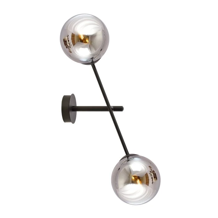 Emibig Luz De Pared Lineal Acero Negro | Apta para 2x E14 - Max 10W