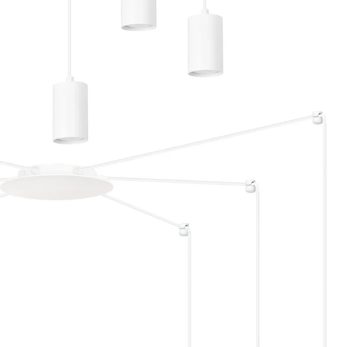 Emibig Colgante De Luz Traker Acero Blanco | Apta para 6x GU10 - Max 10W