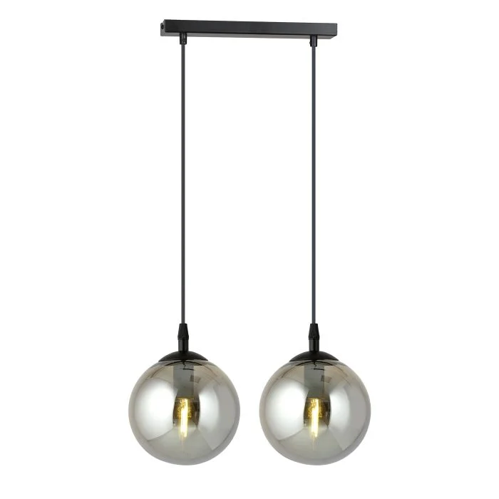 Emibig Colgante De Luz Cosmo Acero Negro | Apta para 2x E14 - Max 10W
