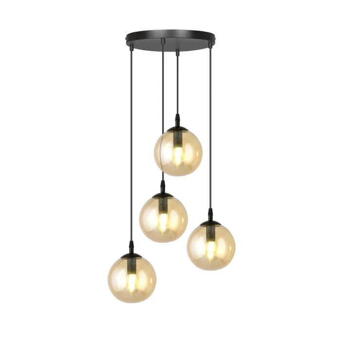 Emibig Colgante De Luz Cosmo Acero Negro | Apta para 4x E14 - Max 10W