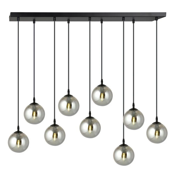 Emibig Colgante De Luz Cosmo Acero Negro | Apta para 9x E14 - Max 10W