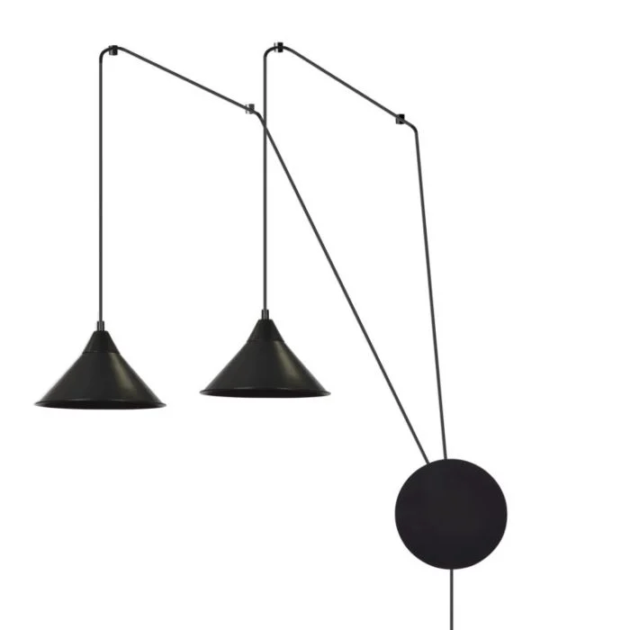 Emibig Colgante De Luz Abramo Acero Negro | Apta para 2x E27 - Max 15W