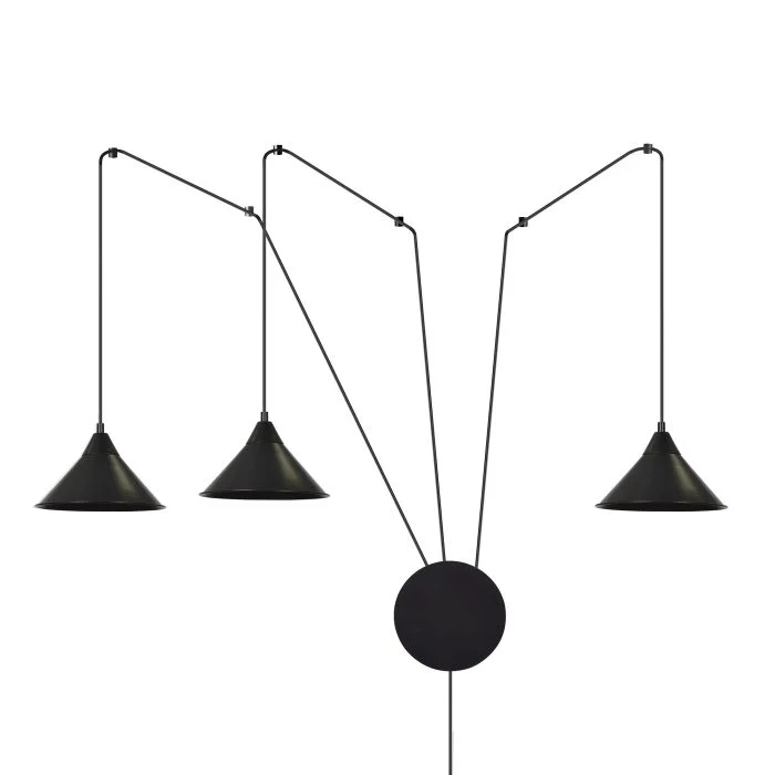 Emibig Colgante De Luz Abramo Acero Negro | Apta para 3x E27 - Max 15W