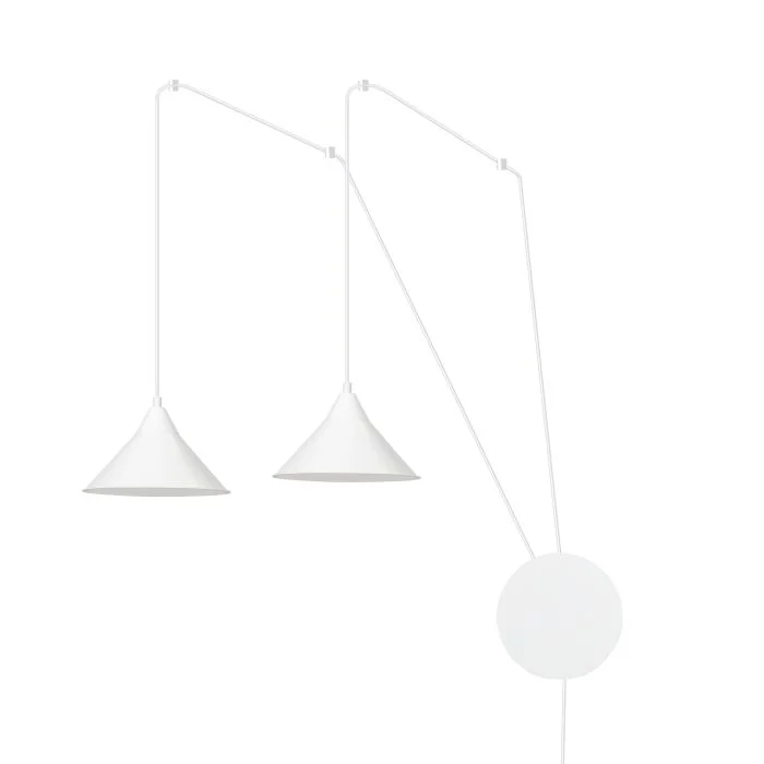Emibig Colgante De Luz Abramo Acero Blanco | Apta para 2x E27 - Max 15W