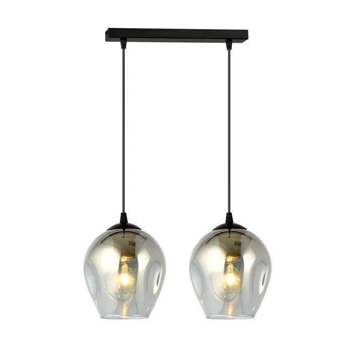 Emibig Colgante De Luz Istar Acero Negro | Apta para 2x E27 - Max 10W