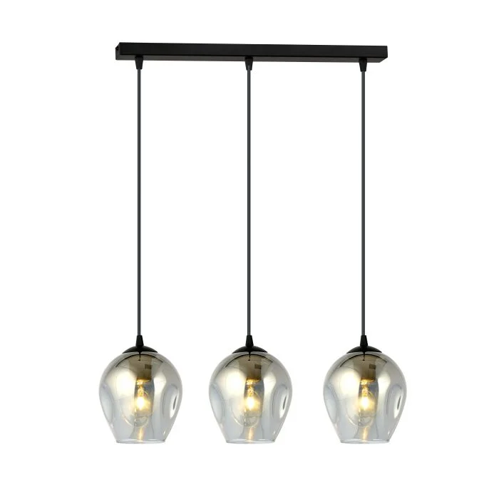 Emibig Colgante De Luz Istar Acero Negro | Apta para 3x E27 - Max 10W