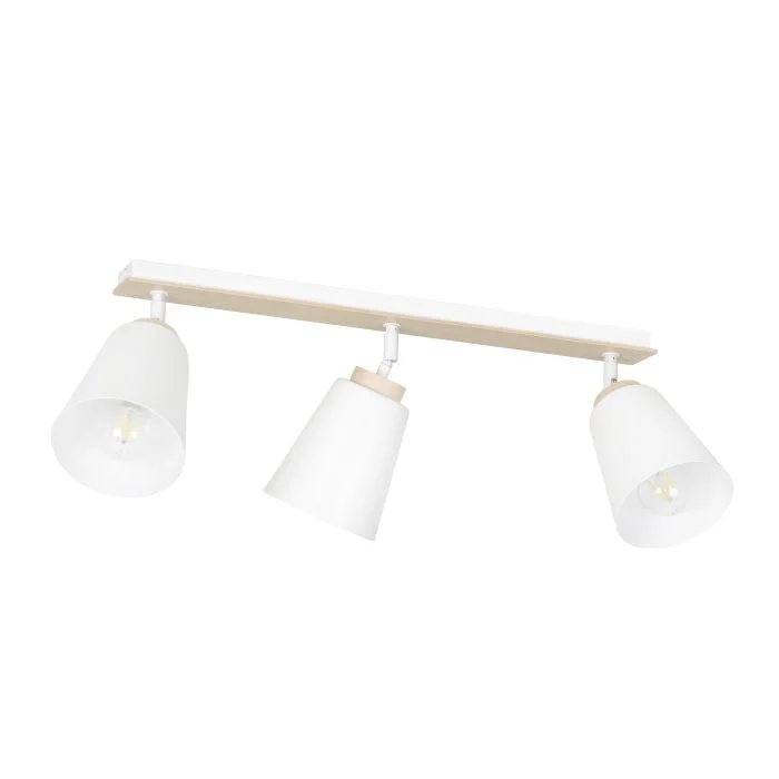 Emibig Luz de techo Atlas Acero Blanco | Apta para 3x E27 - Max 15W