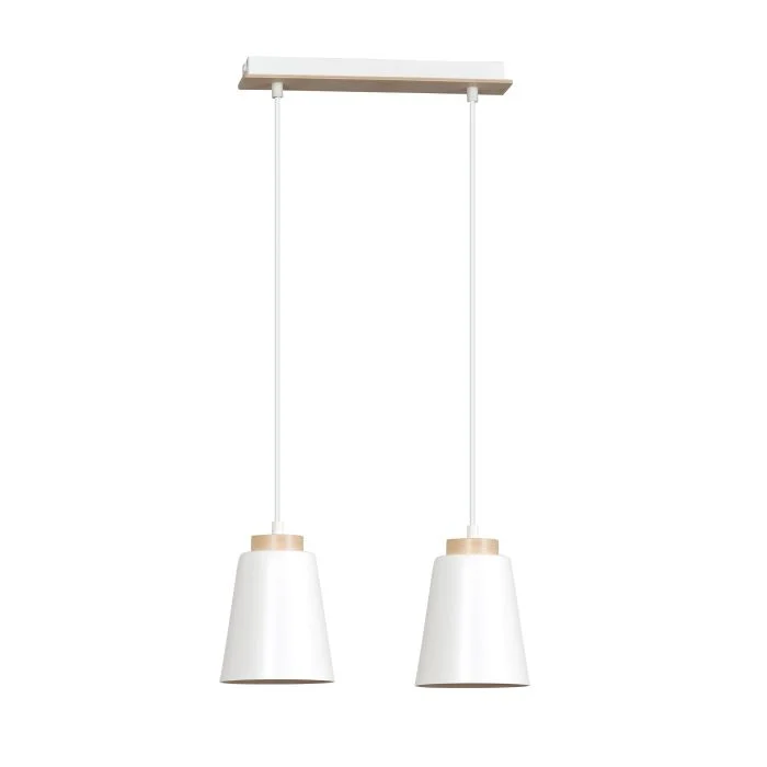 Emibig Colgante De Luz Bolero Acero Blanco | Apta para 2x E27 - Max 15W
