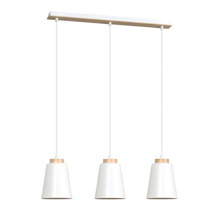 Emibig Colgante De Luz Bolero Acero Blanco | Apta para 3x E27 - Max 15W