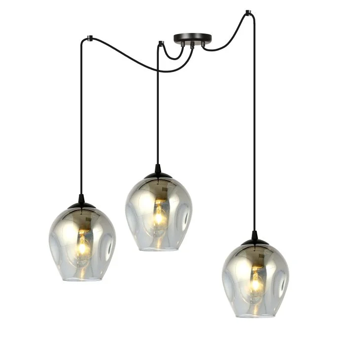 Emibig Colgante De Luz Level Acero Negro | Apta para 3x E27 - Max 15W