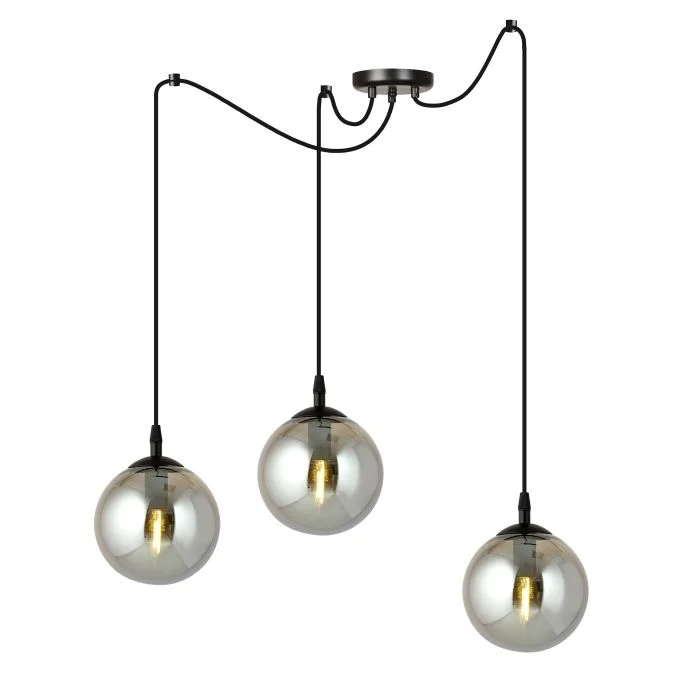 Emibig Colgante De Luz Gigi Acero Negro | Apta para 3x E14 - Max 10W