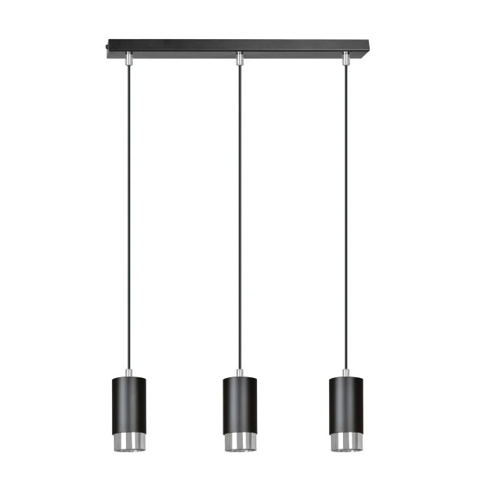 Emibig Colgante De Luz Fumiko Acero Negro | Apta para 3x GU10 - Max 10W