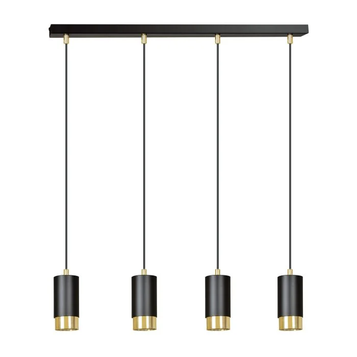 Emibig Colgante De Luz Fumiko Acero Negro | Apta para 4x GU10 - Max 10W